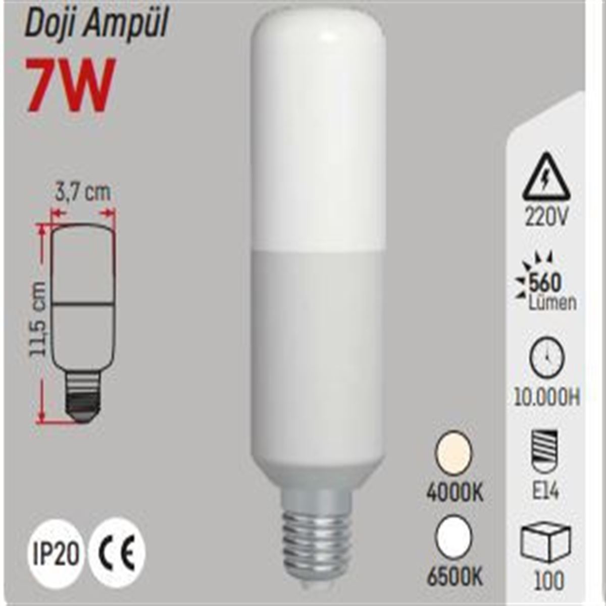 E 14 DOJİ AMPÜL 7W BEYAZ 1